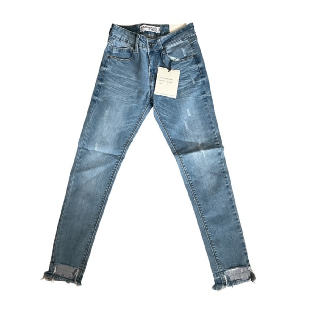 Monkey Ride Premium Denim Notched Ankle Jeans